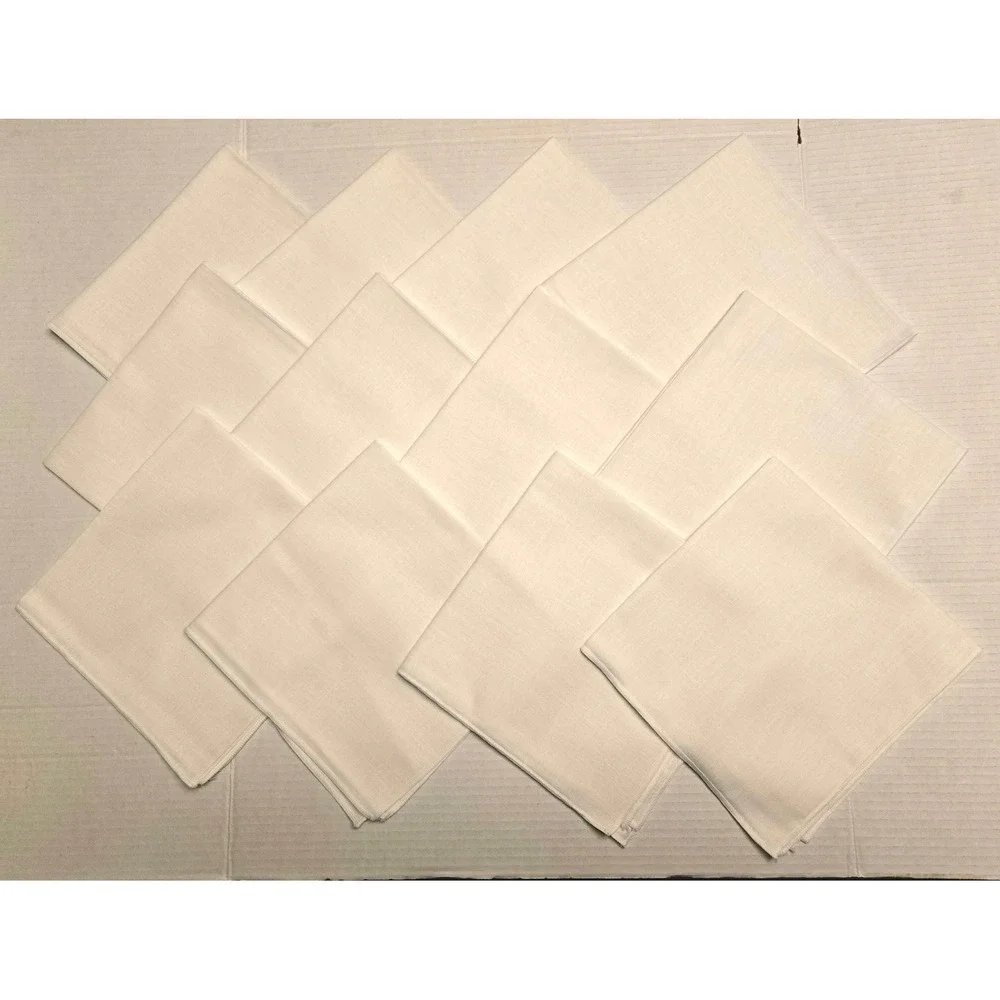 Set of 12 Vintage‎ White Napkins Approx. 17